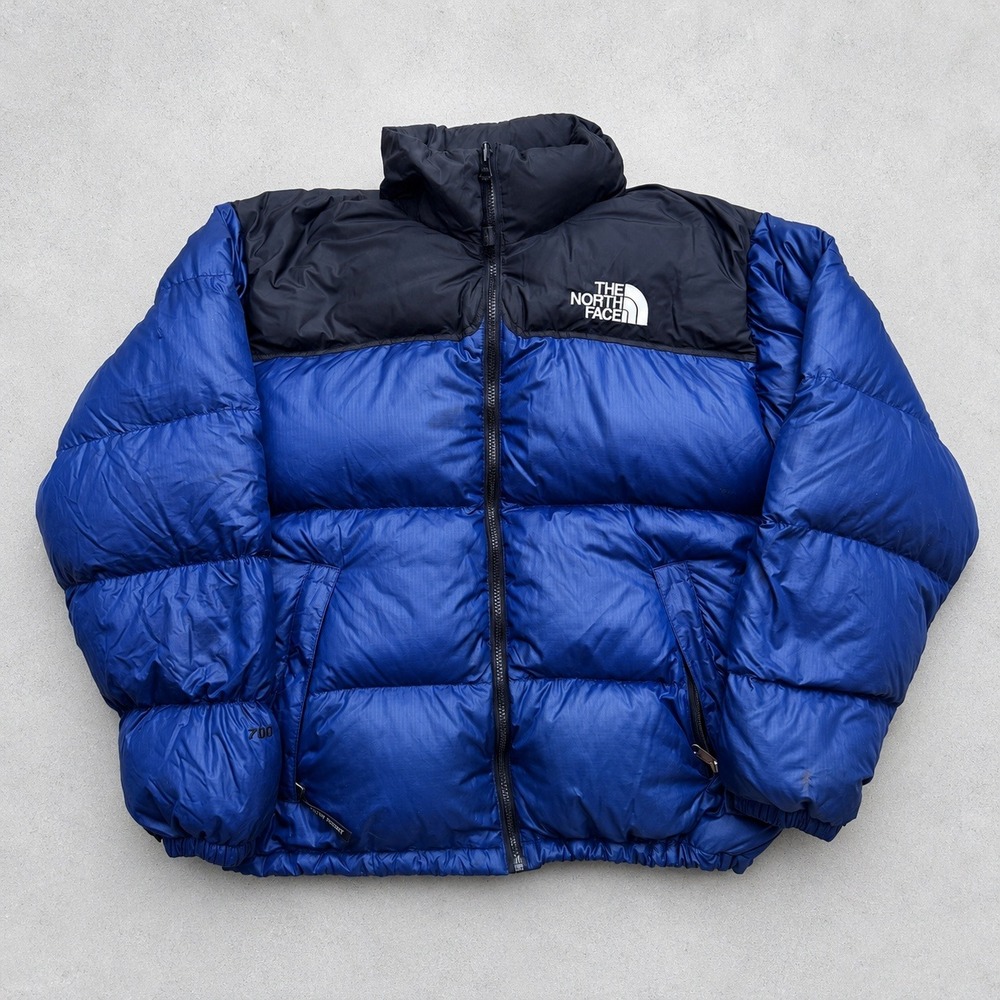 The North Face Mens Nuptse 700 Down Puffer Jacket Blue Black Large S06 88025